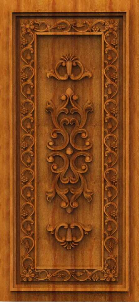 3D DOOR - OAK-82 Classic Floral Filigree Architectural Wood Panel